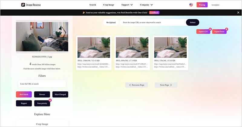 Instagram image search results